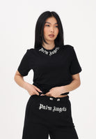 PALM ANGELS T-shirt a manica corta nera per donna, ragazzi e bambini con logo PBAA003S26JER004 110 PALM ANGELS 