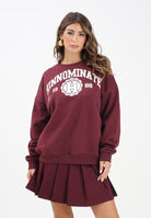 HINNOMINATE Felpa girocollo bordeaux da donna stile college HMABW02070 RS02 HINNOMINATE 