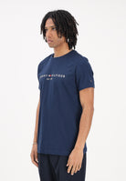 TOMMY HILFIGER T-shirt a manica corta blu da uomo con logo MW0MW11797 DCC TOMMY HILFIGER 