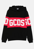 GCDS felpa con cappuccio nera pr bambino e bambina B2KU1926BA2 99 GCDS 
