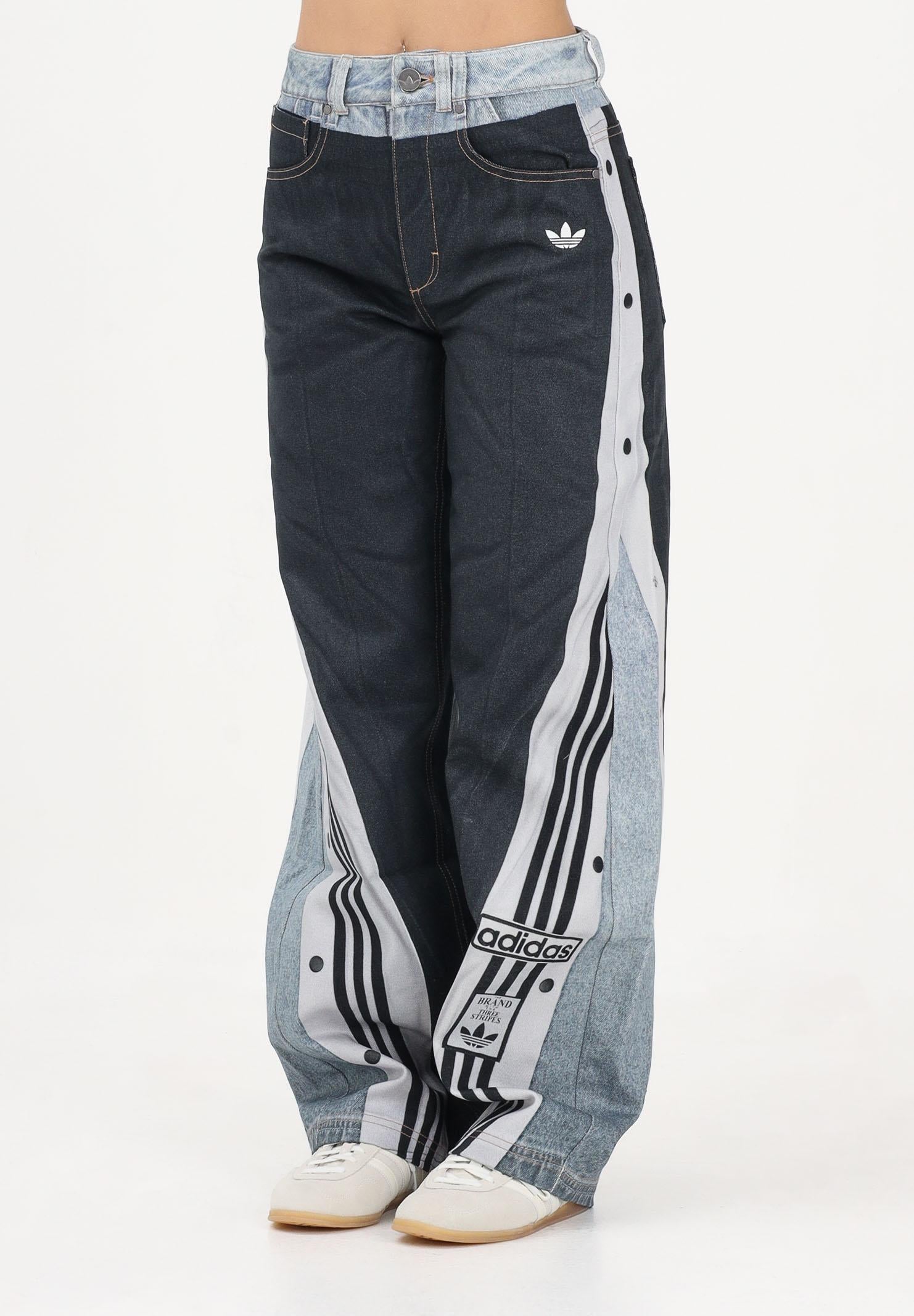 ADIDAS ORIGINALS Jeans vintage Adibreak con stampa Dead in denim chiaro e nero da donna KW4516 . ADIDAS ORIGINALS 