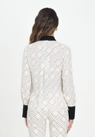 ELISABETTA FRANCHI Camicia a manica lunga panna e nera da donna con stampa CA10456E2 EF1 ELISABETTA FRANCHI 