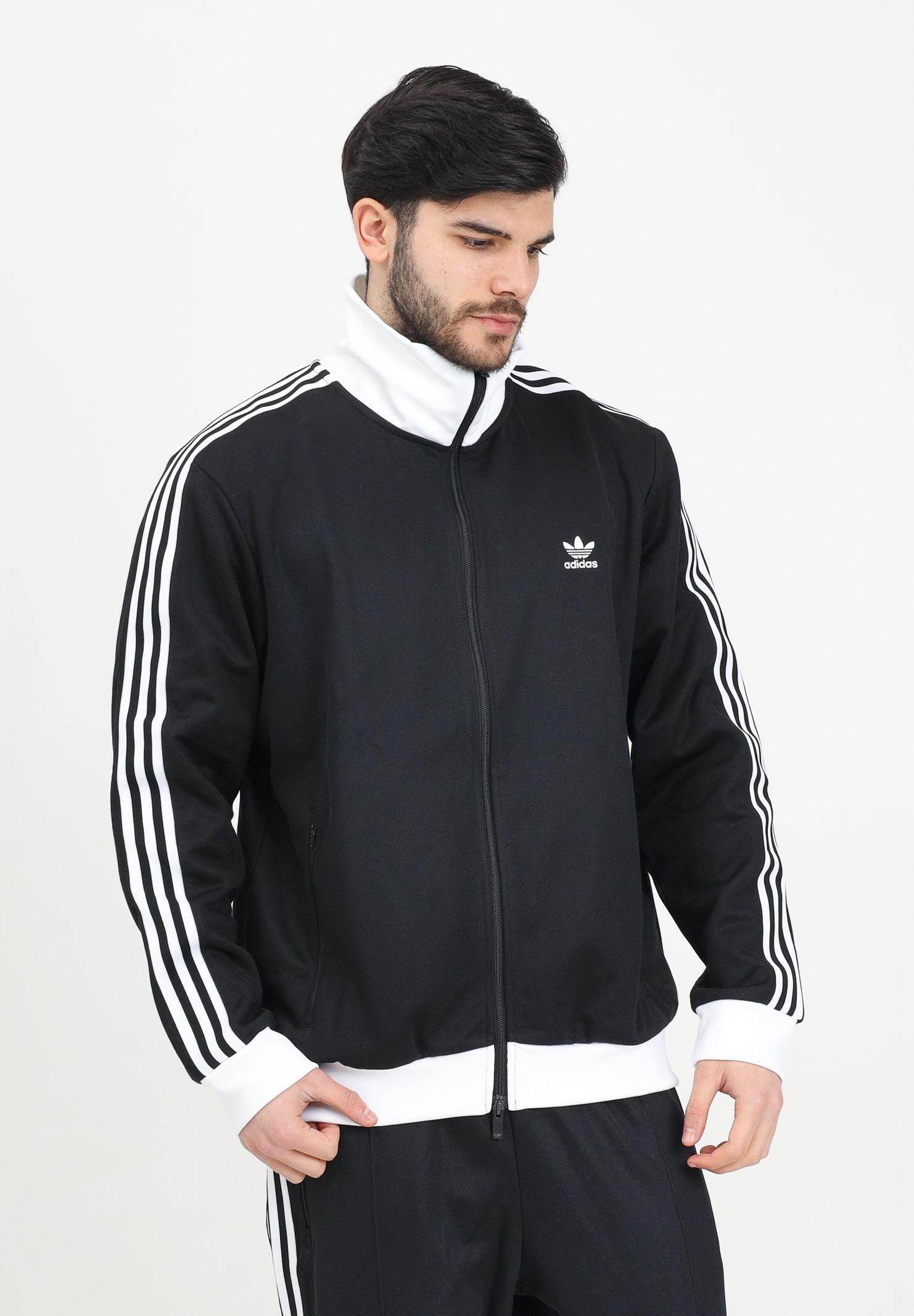ADIDAS ORIGINALS Felpa con zip Adicolor Classics Beckenbauer nera da uomo II5763 . ADIDAS ORIGINALS 