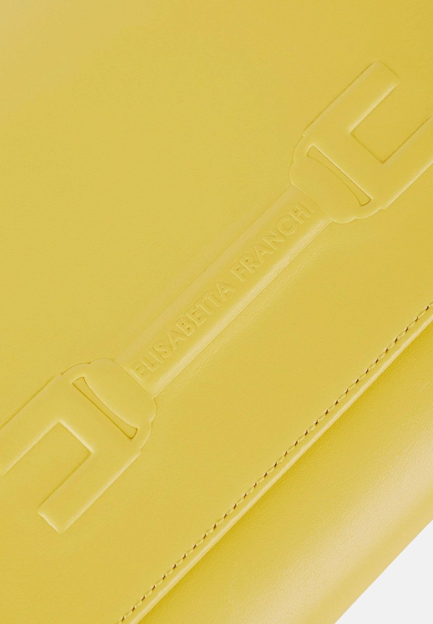 ELISABETTA FRANCHI Pochette gialla da donna realizzata in vera pelle BS99A61E2 EV4 ELISABETTA FRANCHI 