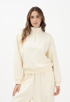 ADIDAS ORIGINALS Felpa mezza zip Essentials Linear panna da donna JY3554  ADIDAS ORIGINALS 