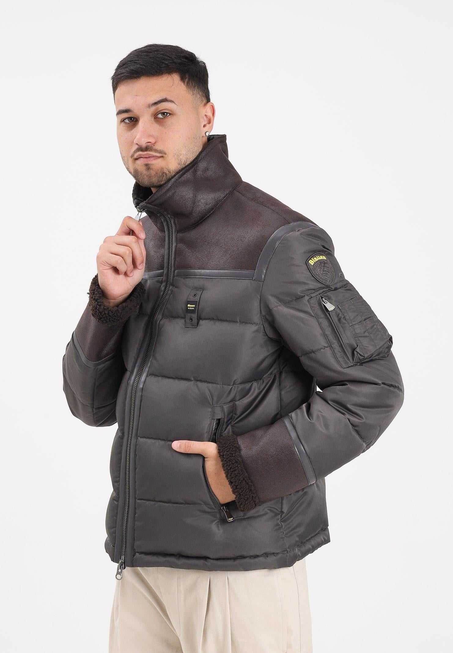 BLAUER Piumino NYLON E MONTONE ECO ORGAN nero oliva da uomo 25WBLUC02028-007280 969 BLAUER 