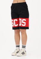 GCDS Shorts sportivo nero per donna, ragazzi e bambini con stampa logo Z0UJQL589F004 999R GCDS 
