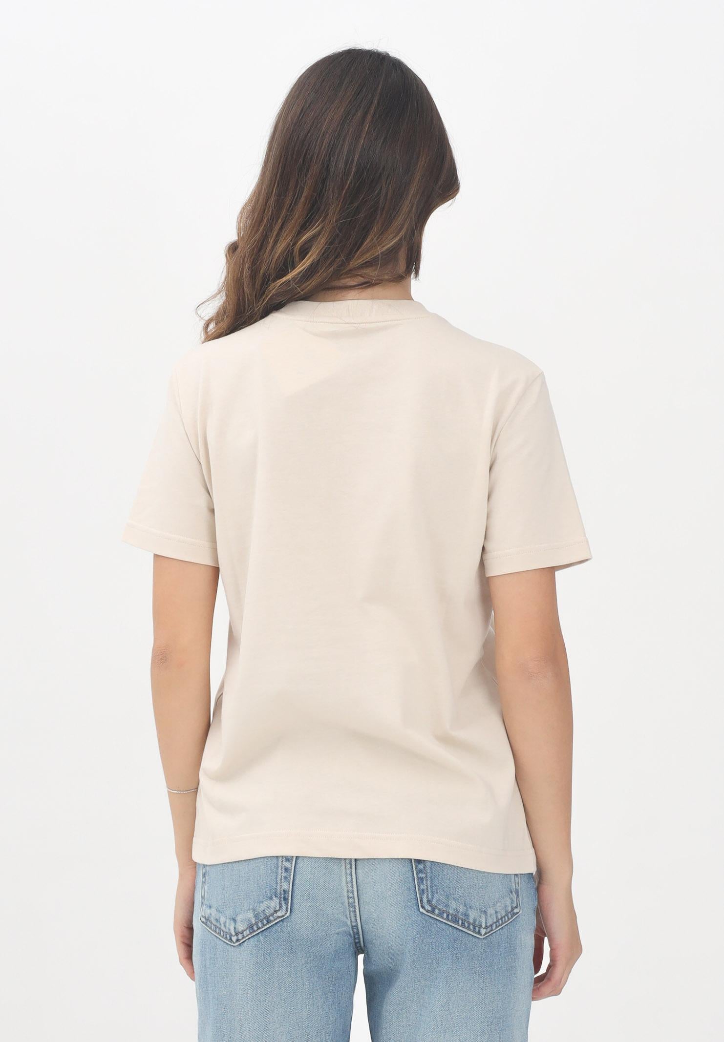 CALVIN KLEIN JEANS T-shirt a manica corta beige da donna con logo "CK Calvin Klein" LV047B865GC7P  CALVIN KLEIN JEANS 