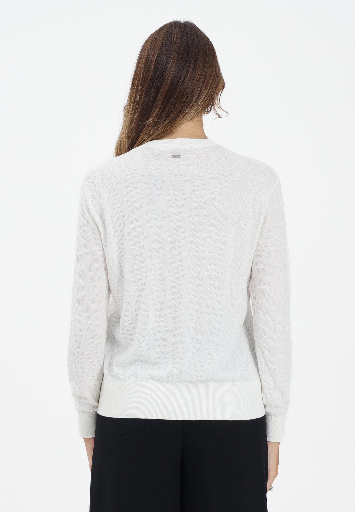 ARMANI EXCHANGE Maglionciono girocollo bianco da donna con logo all-over XW001317AF16619 F0060 ARMANI EXCHANGE 