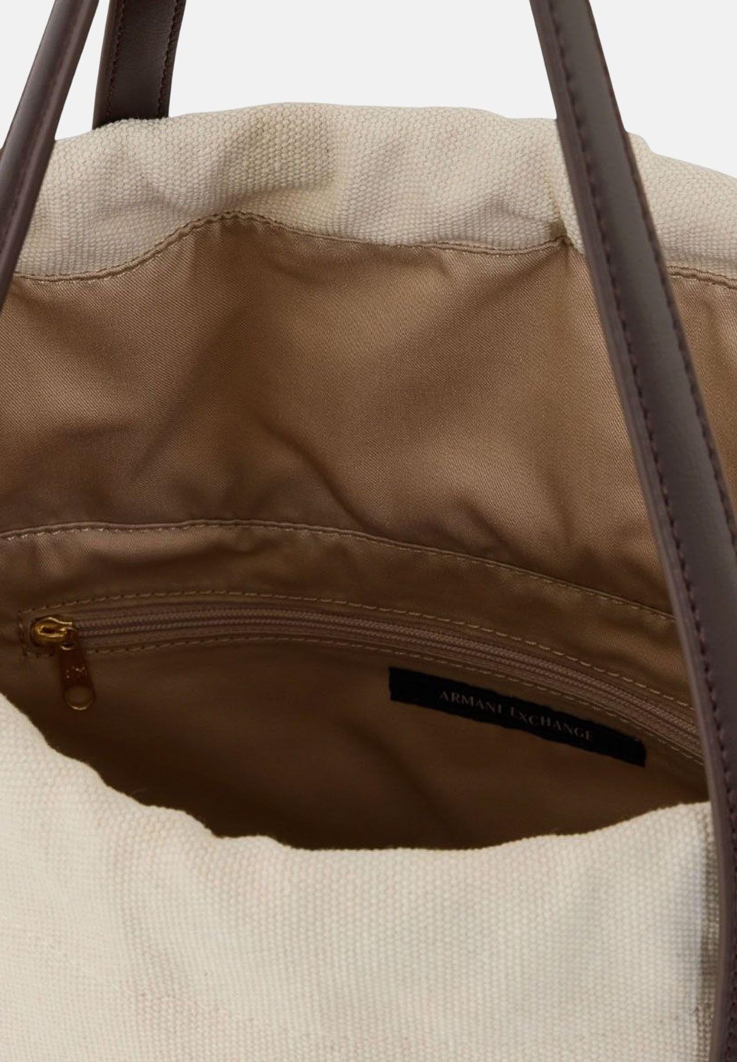 ARMANI EXCHANGE Shopper beige e marrone da donna con logo XW002607AF22635 M6262 ARMANI EXCHANGE 