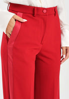VICOLO Pantalone elegante rosso da donna con bande laterali in raso TF0305 FU35 VICOLO 