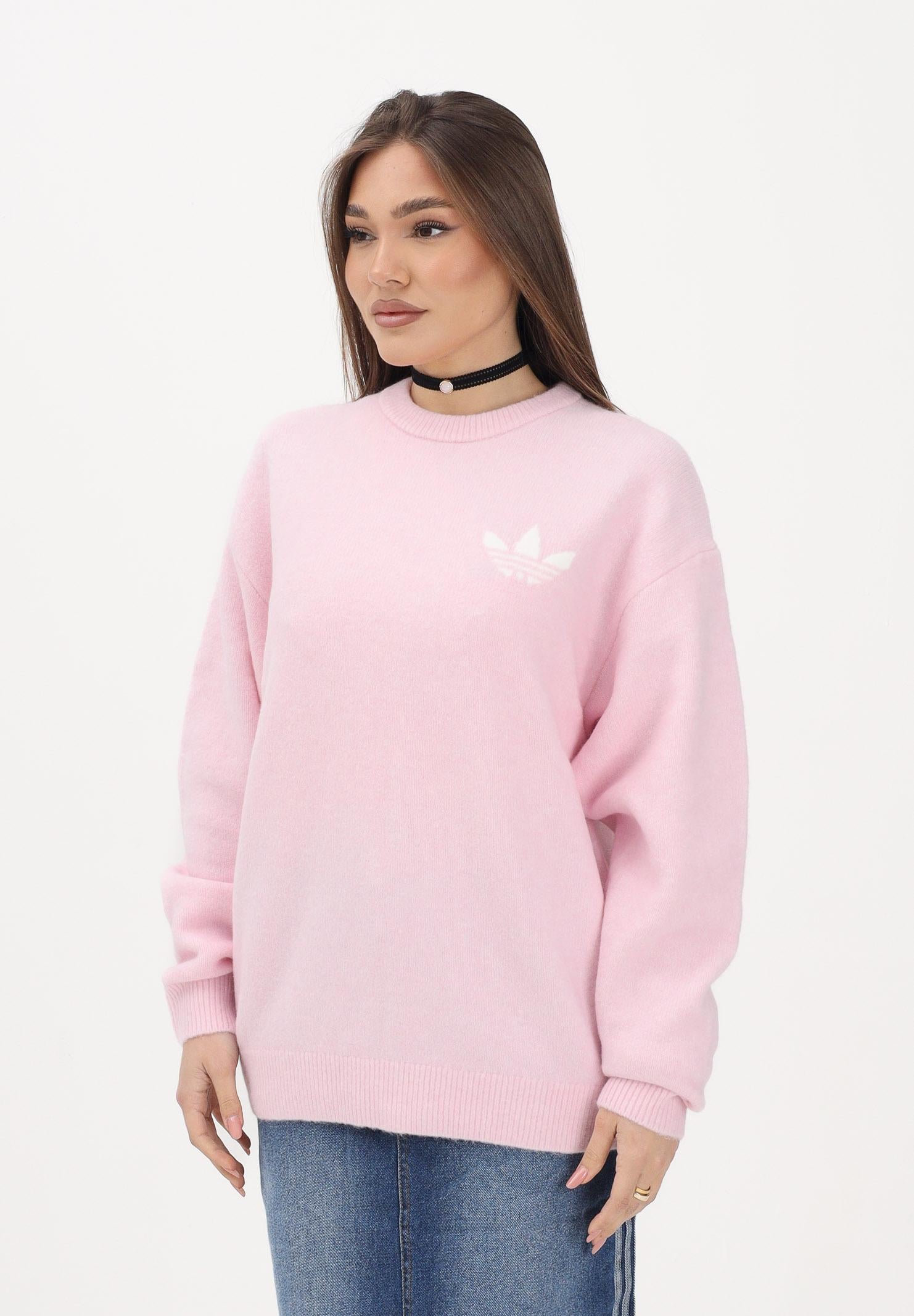 ADIDAS ORIGINALS Maglione girocollo Athletic Dept Knitted rosa da donna LD4474 . ADIDAS ORIGINALS 