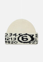 MAISON MARGIELA Berretto di lana panna per uomo e donna con Numeric logo jacquard M60915MM06M M6101 MAISON MARGIELA 
