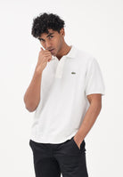 LACOSTE Polo a manica corta bianca da uomo in maglia bouclé AH1043 70V LACOSTE 