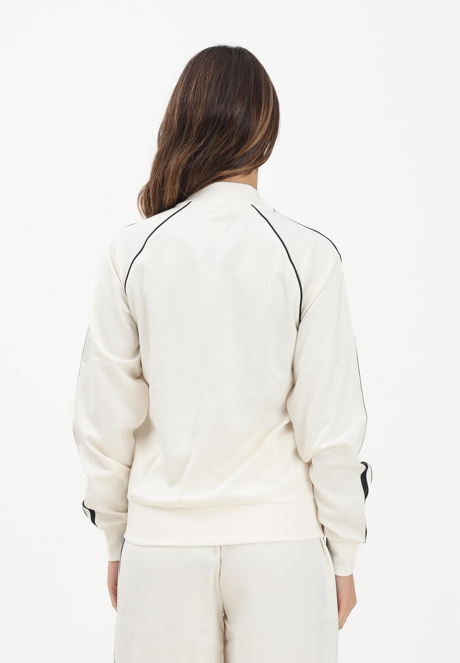 ADIDAS ORIGINALS Felpa con zip Adicolor SST Satin panna da donna KH1567 . ADIDAS ORIGINALS 