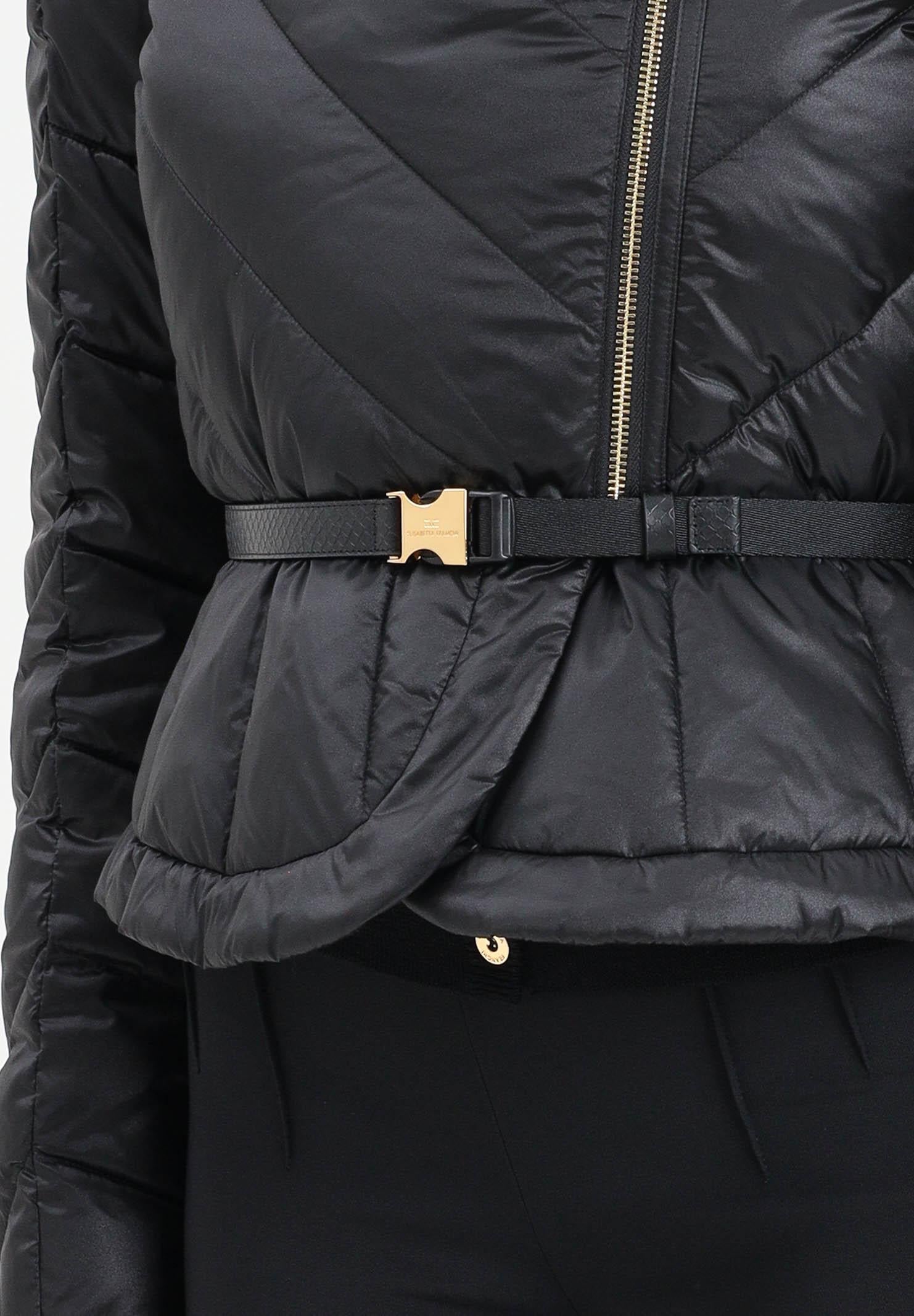 ELISABETTA FRANCHI Piumino nero da donna con baschina PI89Z56E2 110 ELISABETTA FRANCHI 
