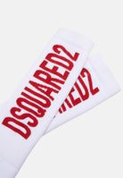 DSQUARED2 Calzini bianchi per uomo e donna con logo DQ2358D0A7D DQC39 DSQUARED2 