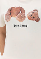 PALM ANGELS T-shirt a manica corta panna per donna, ragazzi e bambini con stampa PBAA003S26JER001 002 PALM ANGELS 