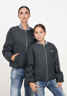 Bomber grigio per donna e bambina con piccolo ricamo logo F4MSJGBO209 101 MSGM 