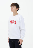 DSQUARED2 Felpa girocollo bianca per bambino, bambina e donna con logo DSQ2 DQ3187D0AGW DQ100 DSQUARED2 