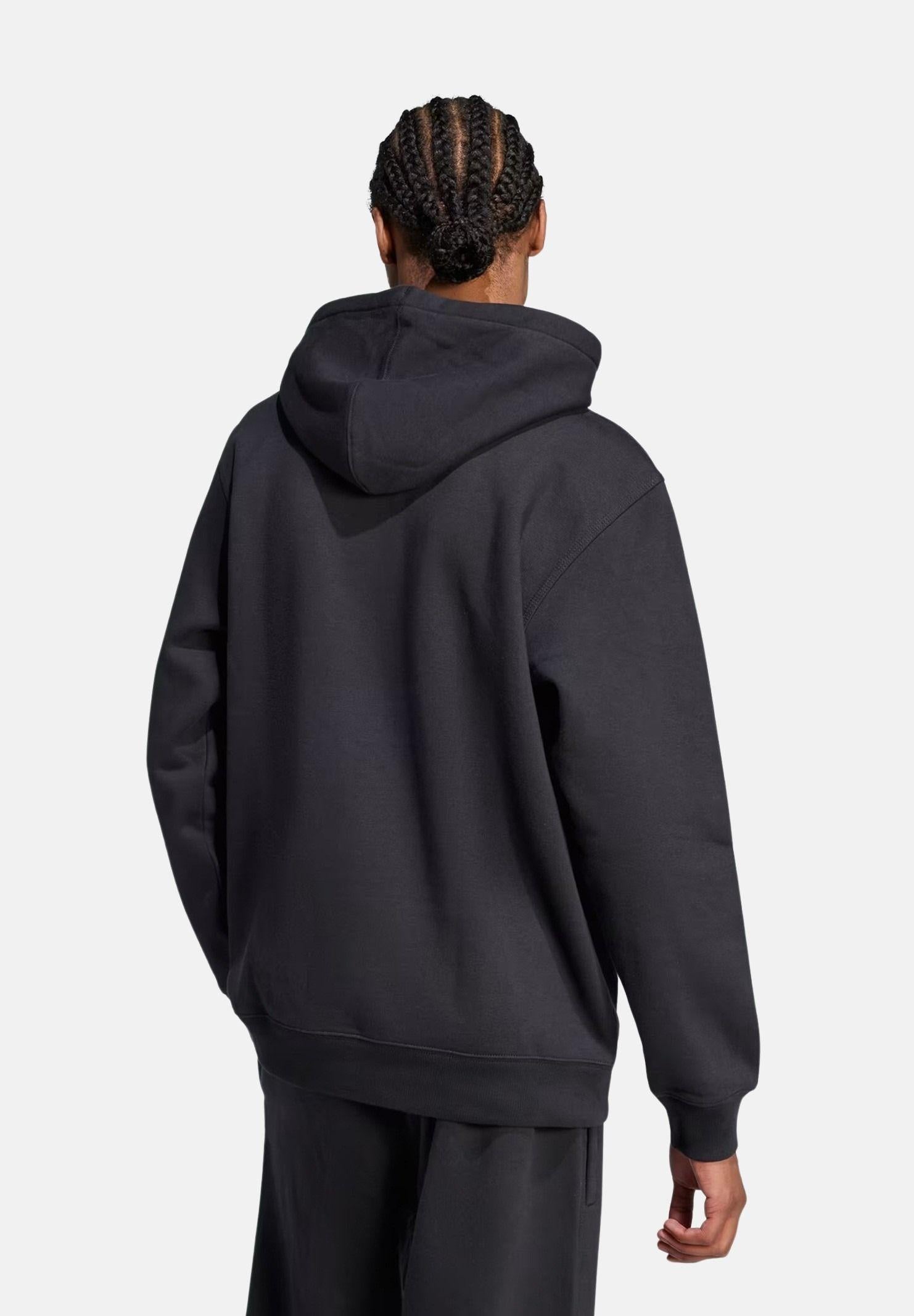 ADIDAS ORIGINALS Felpa con cappuccio Trefoil Essentials Loose nera da uomo JV6056 . ADIDAS ORIGINALS 