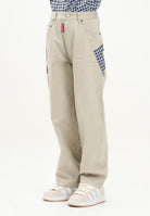 DSQUARED2 Pantalone beige per donna, ragazzi e bambini con il logo DSQ2 ricamato sul retro DQ2734D00XC DQ717 DSQUARED2 