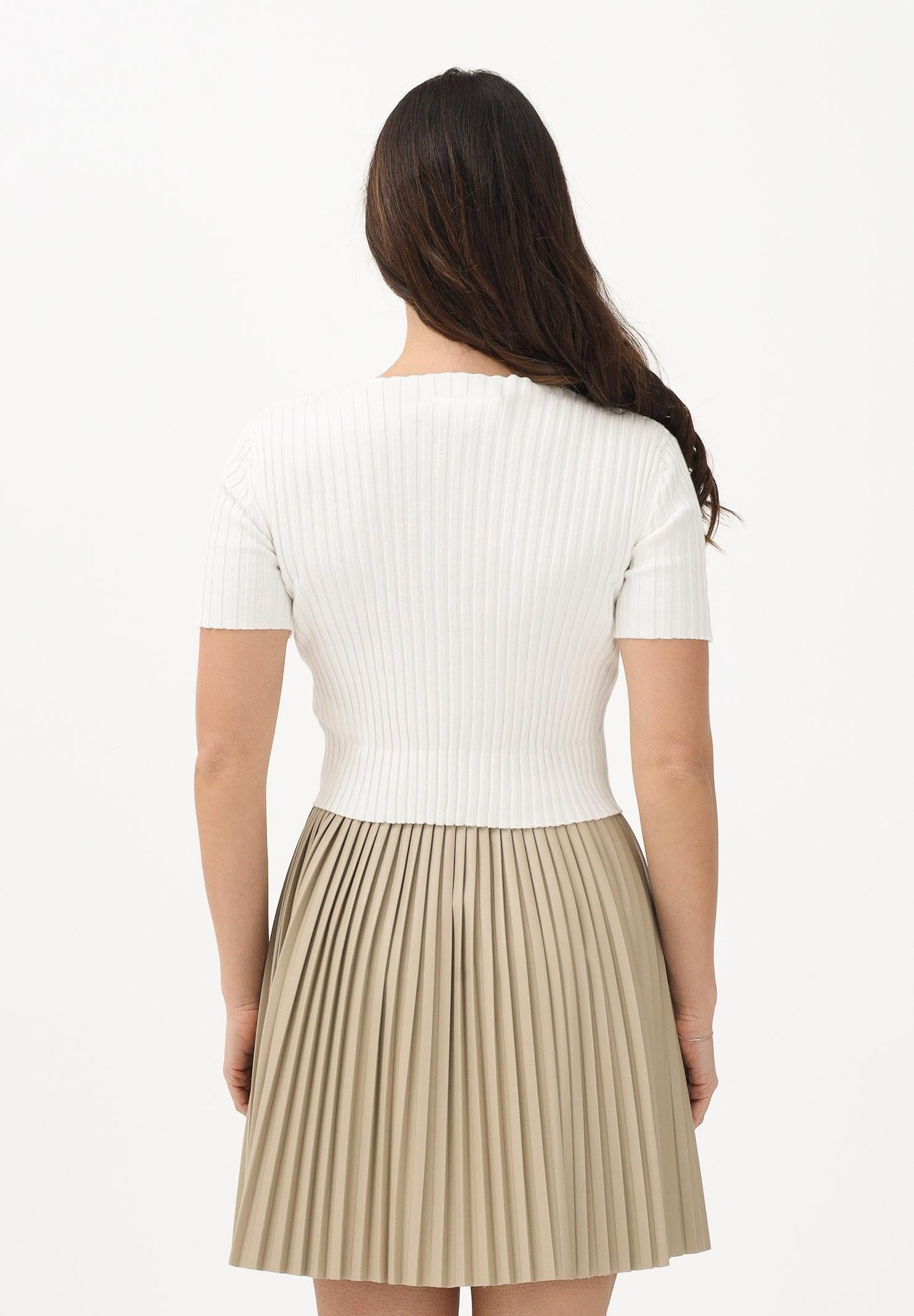 MAISON MARGIELA Maglia a manica corta bianca per donna, ragazze e bambine in maglia a costine M60989MM07X M6101 MAISON MARGIELA 