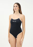 N21 Costume intero nero per donna e bambina con stampa logo N2102LN0059 0N900 N21 