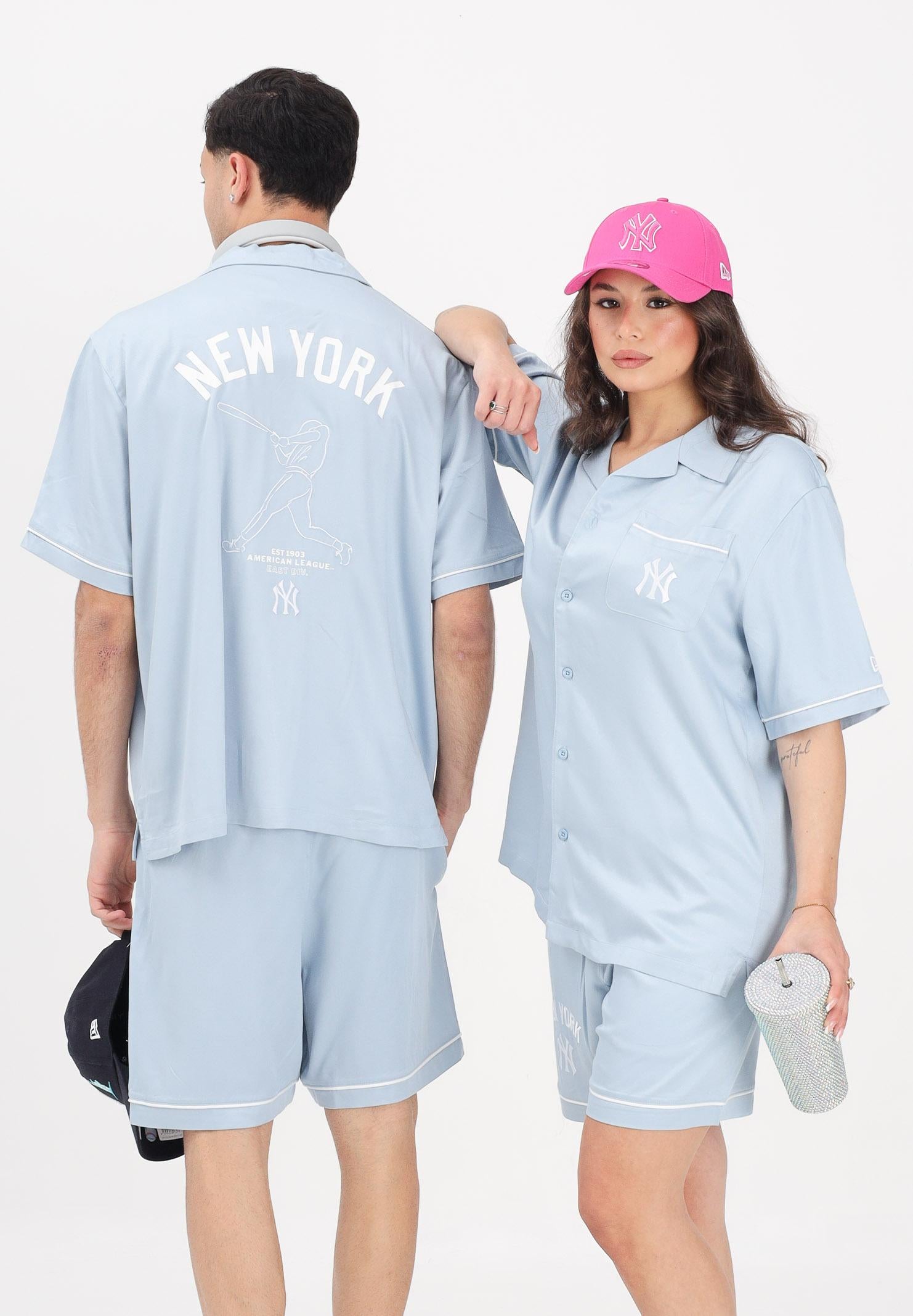 NEW ERA Camicia a manica corta MLB Graphic Revere New York Yankees celeste per uomo e donna 60856138 . NEW ERA 