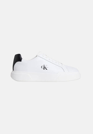 CALVIN KLEIN JEANS Sneakers in pelle con logo, colore brand White/Black/White corrispondente al bianco e nero, da uomo. YM0YM01344 06X CALVIN KLEIN JEANS 