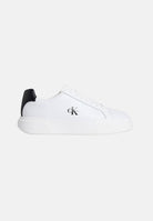 CALVIN KLEIN JEANS Sneakers in pelle con logo, colore brand White/Black/White corrispondente al bianco e nero, da uomo. YM0YM01344 06X CALVIN KLEIN JEANS 