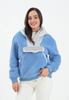 NAPAPIJRI Felpa mezza zip Seline celeste da donna NP0A4HYOB3E1 . NAPAPIJRI 