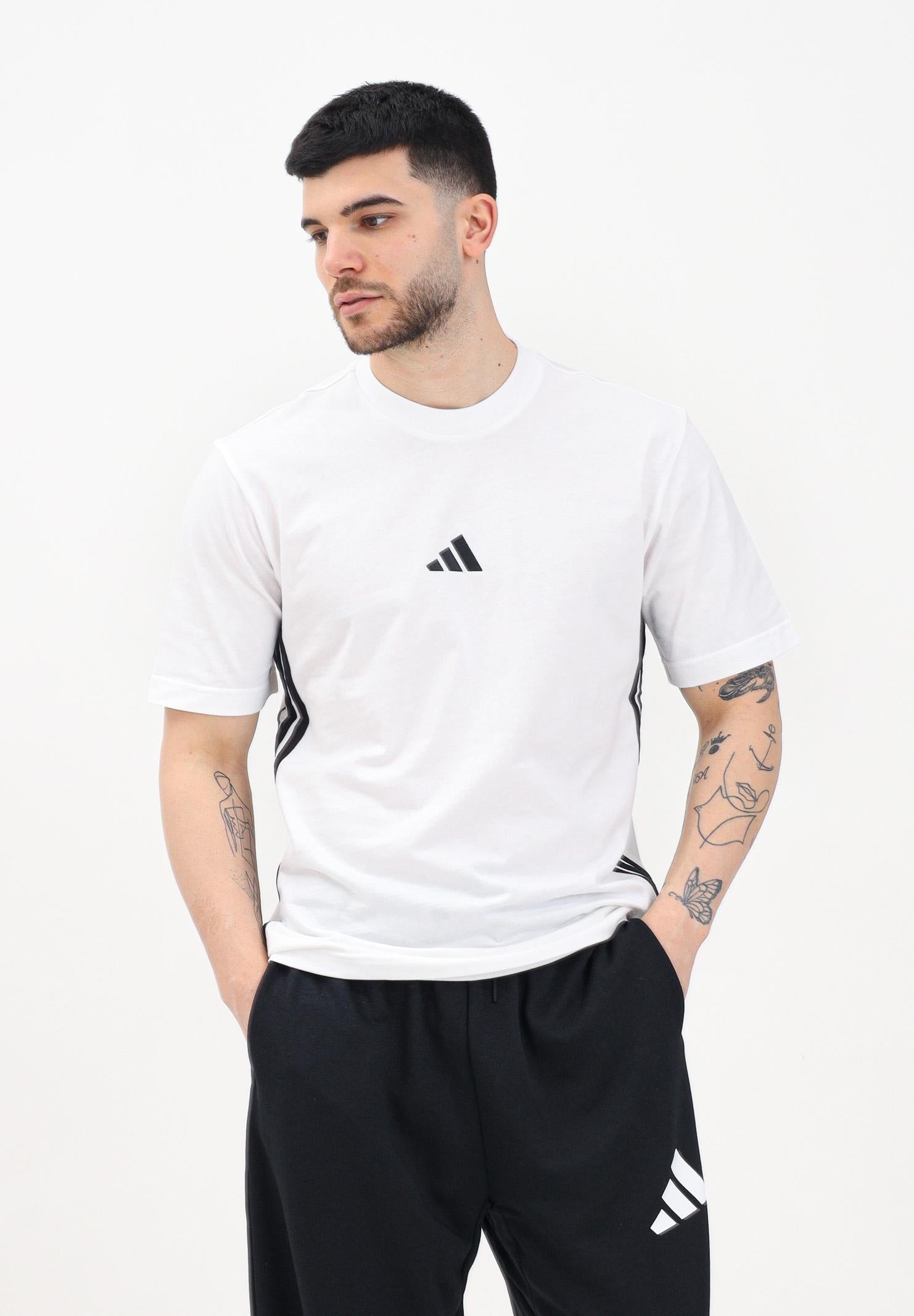 ADIDAS PERFORMANCE T-shirt a manica corta Essentials 3-Stripes Single Jersey bianca da uomo JE6388 . ADIDAS PERFORMANCE 