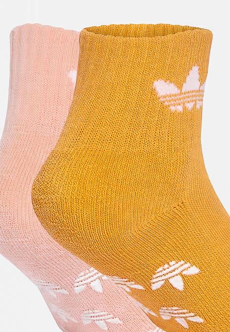 ADIDAS ORIGINALS Calzini antiscivolo (2 paia) rosa e arancione da neonato JC8540 . ADIDAS ORIGINALS 