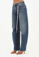 VICOLO Jeans ballon Denise in denim blu da donna con ciondolo DF5106 VU VICOLO 