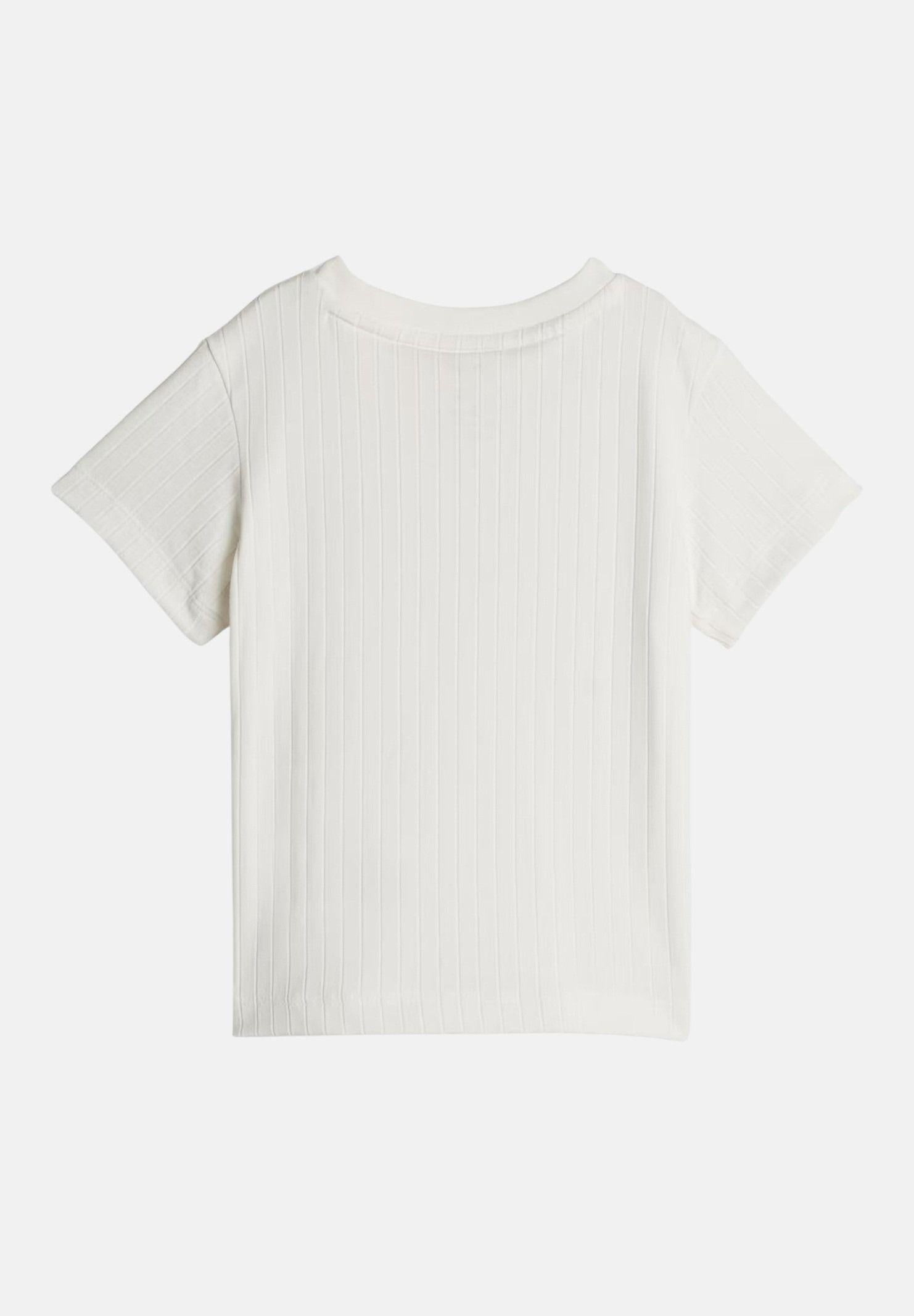 ADIDAS ORIGINALS Completino Wide Rib con T-shirt e short a coste larghe bianco bianco e verde da neonato KE4986 . ADIDAS ORIGINALS 