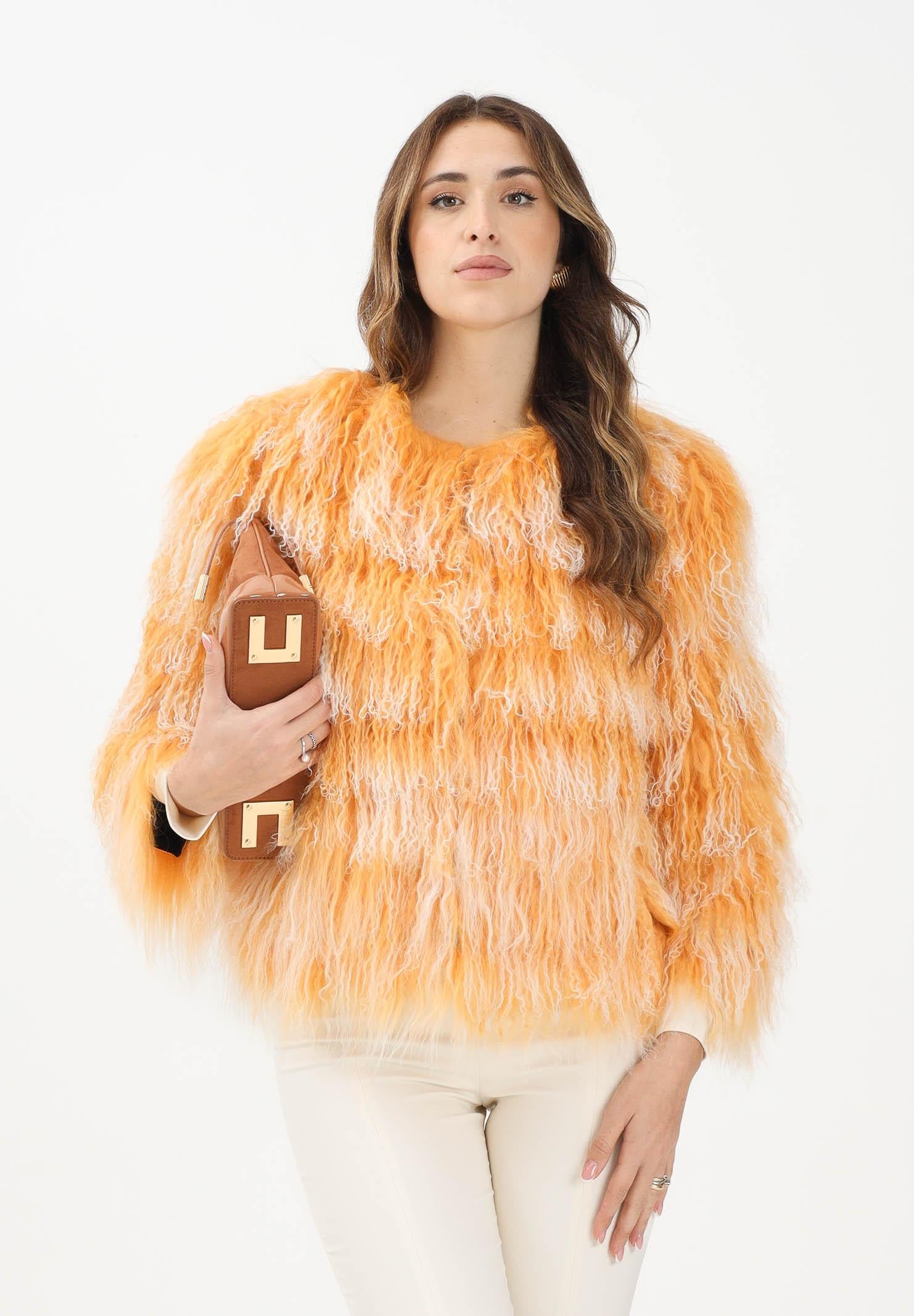 MEHRAN Pelliccia arancione da donna con sfumature chiare 25152ORAWHT ORAWHT MEHRAN 