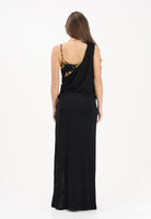 VERSACE JEANS COUTURE Abito lungo nero da donna con inserto a fantasia Wave Couture 80HAO912JS533 G89 VERSACE JEANS COUTURE 