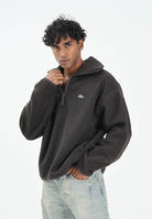 LACOSTE Felpa con mezza zip marrone da uomo in pile polare SH5500 SKB LACOSTE 