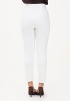 ELISABETTA FRANCHI Pantalone elegante avorio da donna con logo ricamato PA17061E2 360 ELISABETTA FRANCHI 