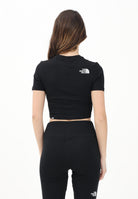 THE NORTH FACE T-shirt crop a manica corta nera da donna con logo NF0A55AOJK31  THE NORTH FACE 