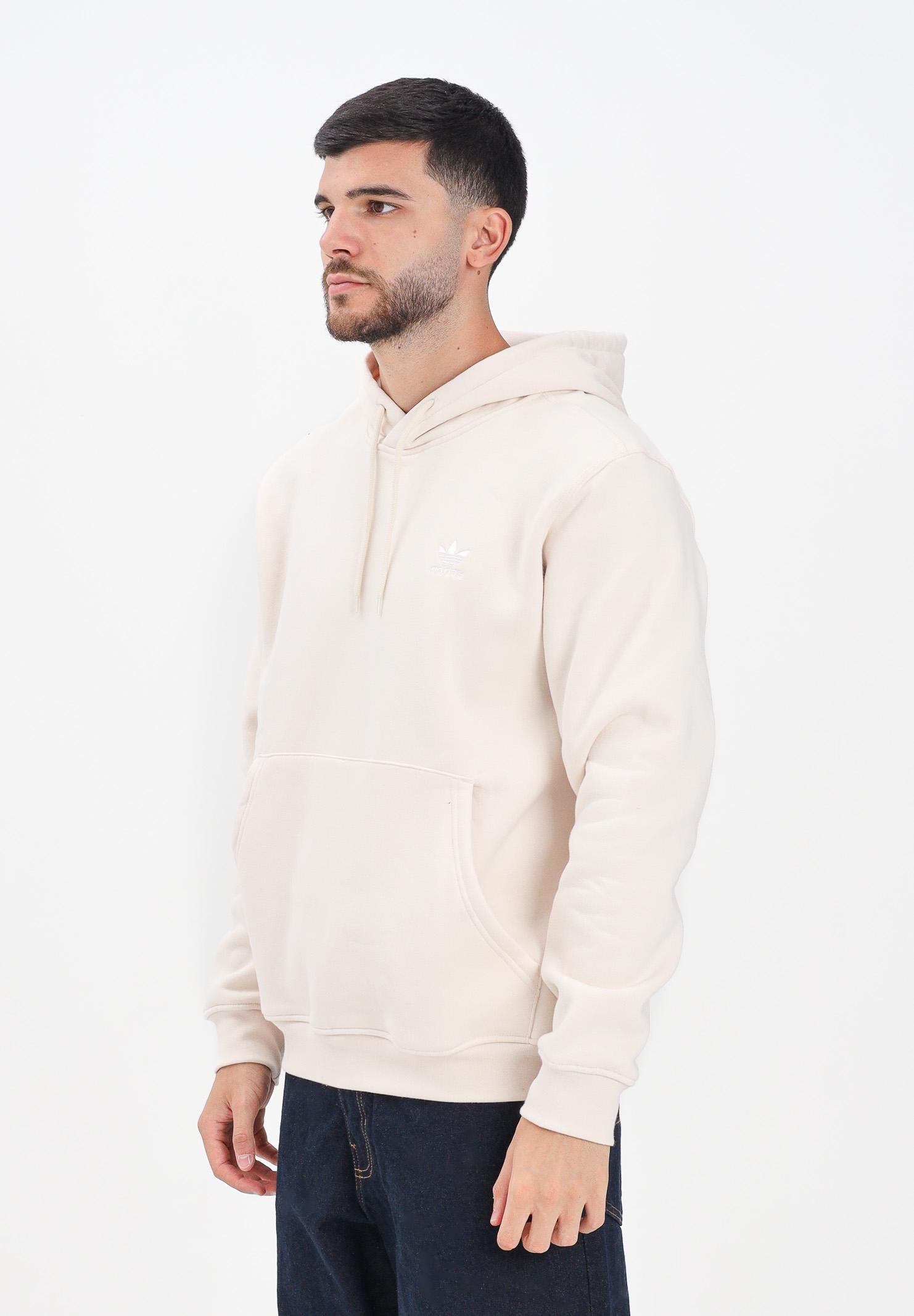 ADIDAS ORIGINALS Felpa con cappuccio Trefoil Essentials panna da uomo HZ3598  ADIDAS ORIGINALS 