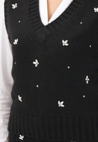 VICOLO Gilet nero da donna con dettagli gioiello 55155F NE VICOLO 