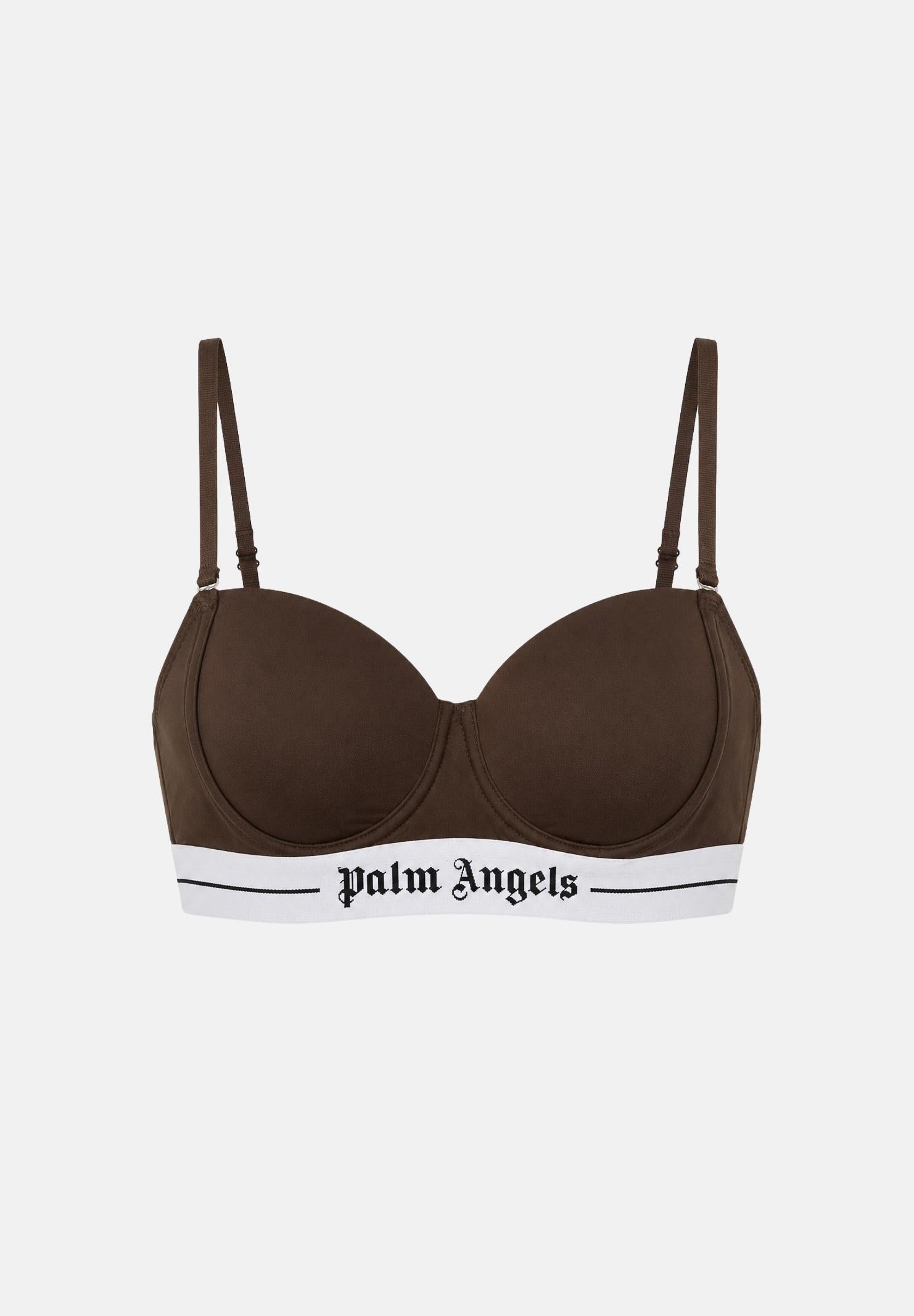 PALM ANGELS Reggiseno con fascia logo colore Chocolate, marrone, da donna. PLA1UWTP05SI CH PALM ANGELS 
