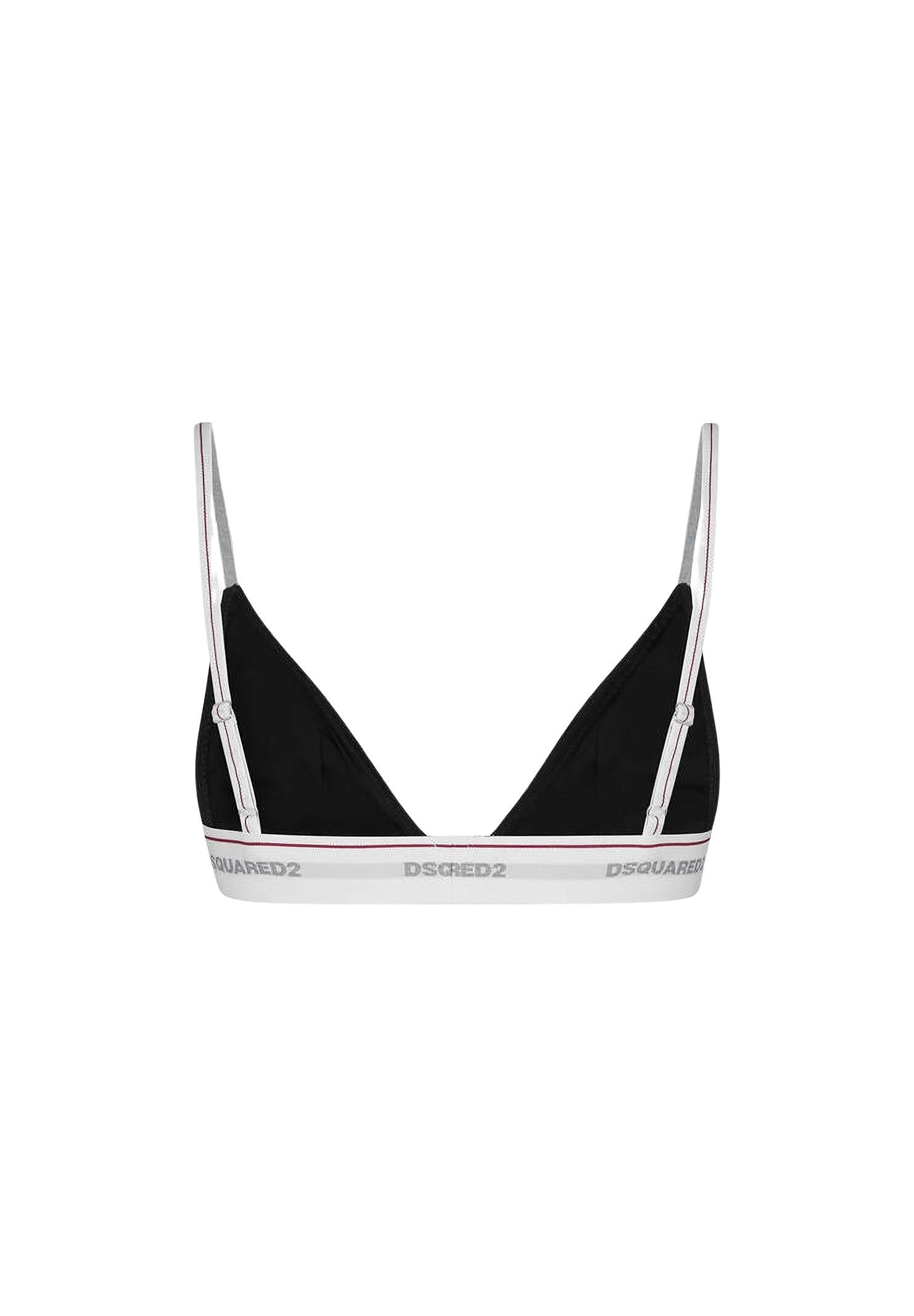 DSQUARED2 Reggiseno a triangolo nero da donna con logo D8R105790 010 DSQUARED2 