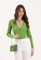 ELISABETTA FRANCHI Body a manica lunga verde da donna con dettaglio gioiello BK83S61E2 EV3 ELISABETTA FRANCHI 