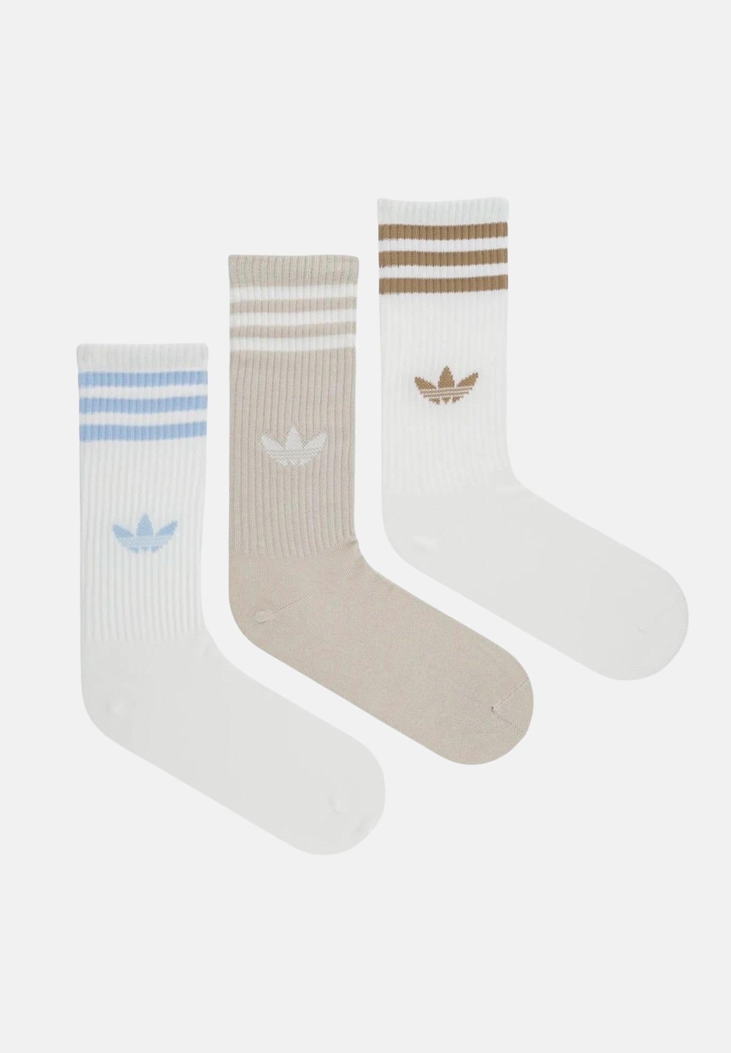 ADIDAS ORIGINALS Calzini 3-Stripes High (3 paia) bianchi e beige per uomo e donna JV7420 . ADIDAS ORIGINALS 