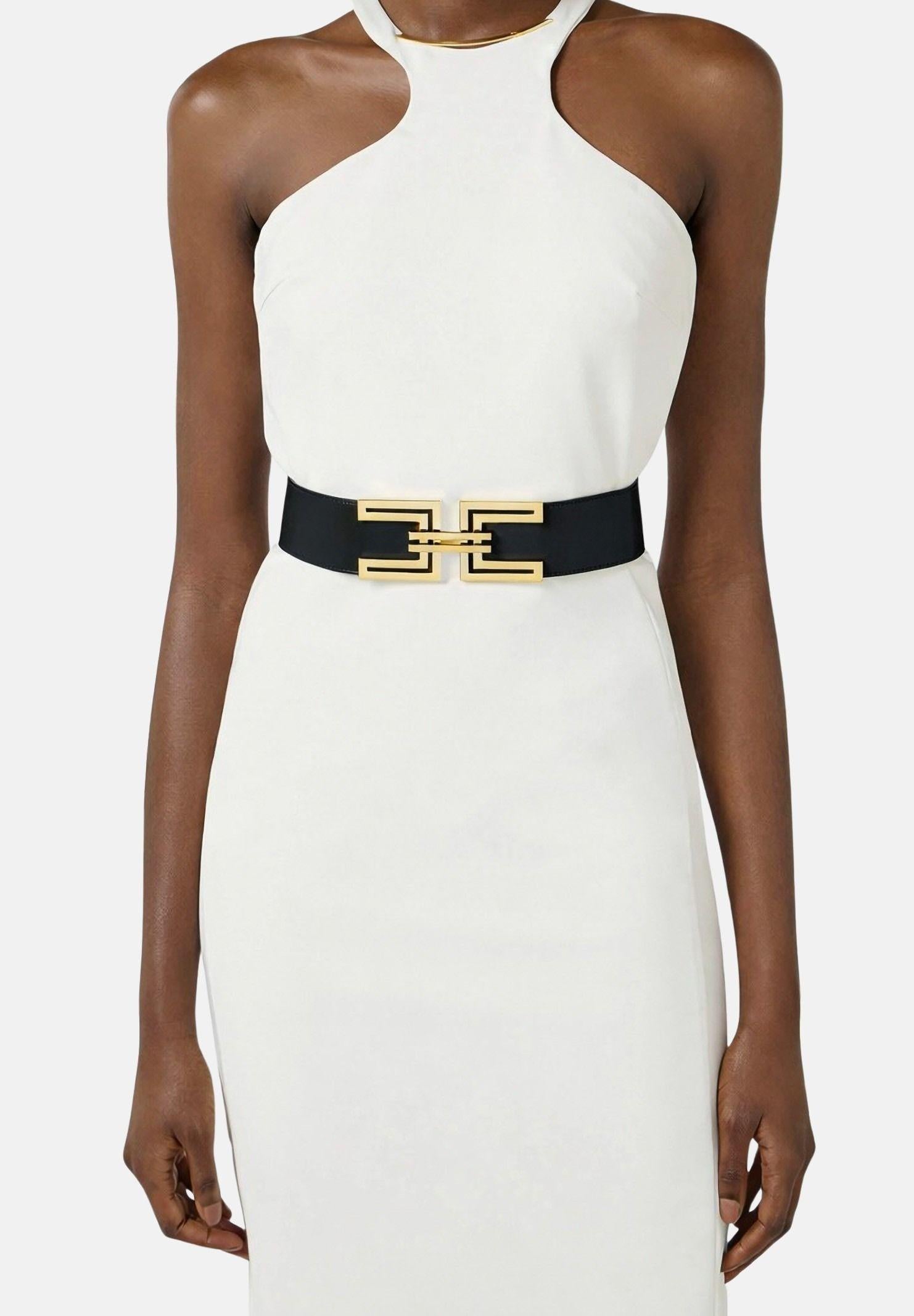 ELISABETTA FRANCHI Cintura nera da donna con placca logo CT21S62E2 110 ELISABETTA FRANCHI 