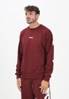 DISCLAIMER Felpa girocollo bordeaux da uomo con maxi stampa sul retro 25IDS55104 BO DISCLAIMER 
