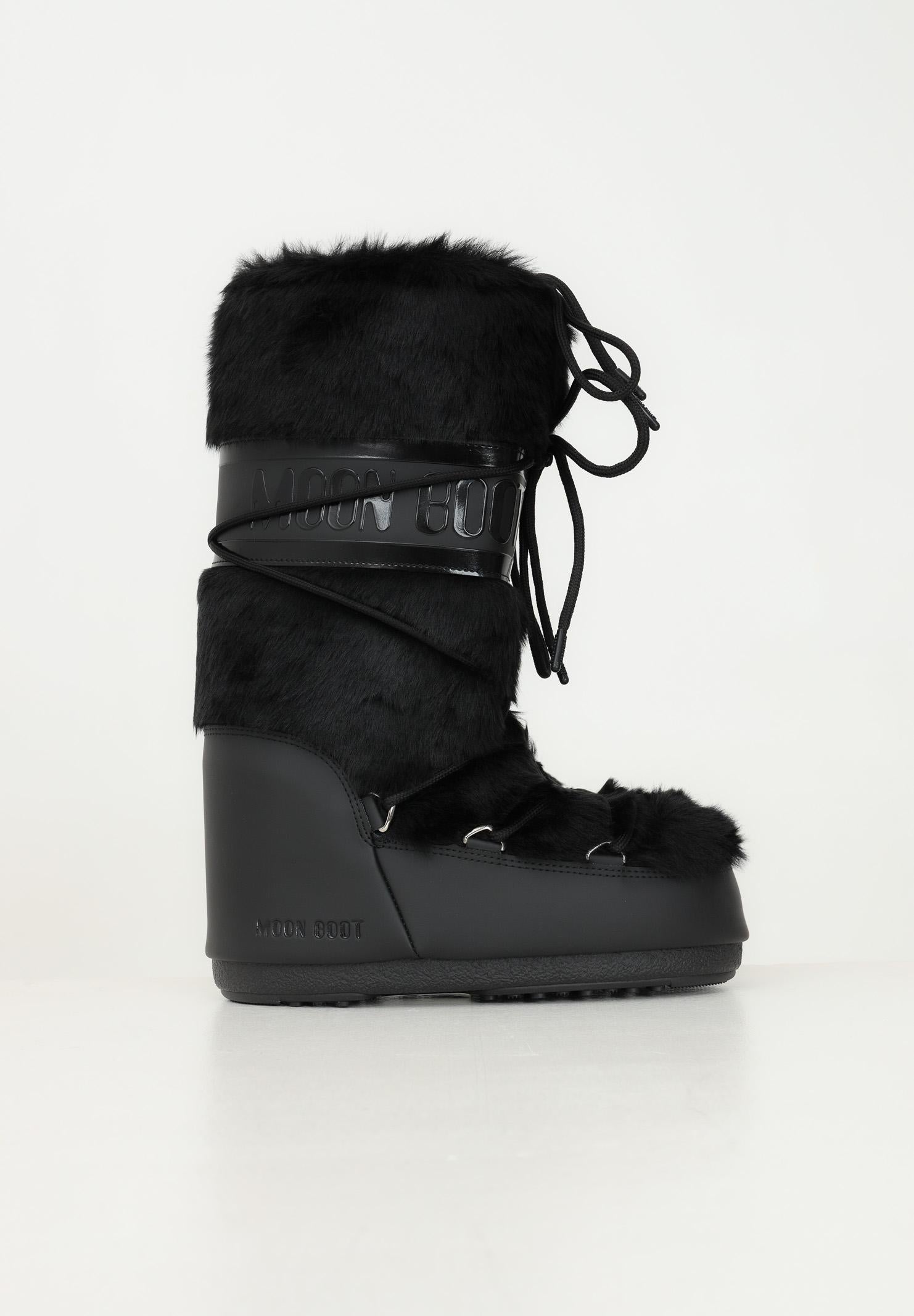 MOON BOOT Stivali da neve ICON in ecopelliccia nera da donna 80D1408900 N001 MOON BOOT 